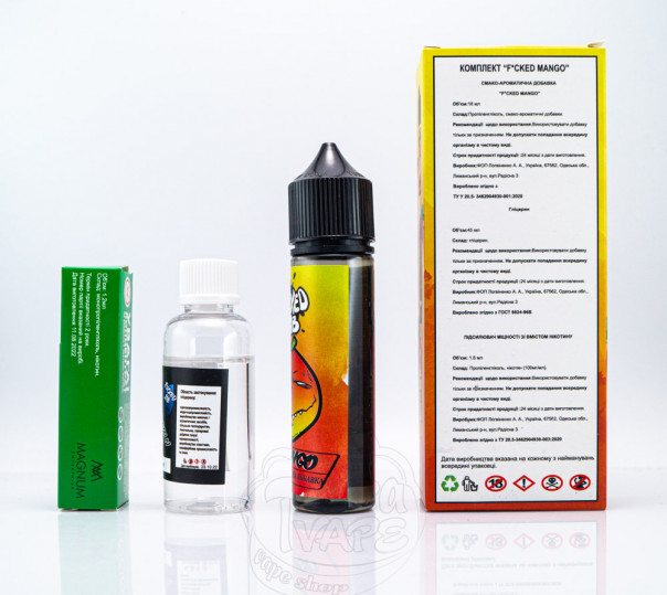 Рідина Fucked Organic Mango 60ml 0mg зі смаком манго (набір компонентів)