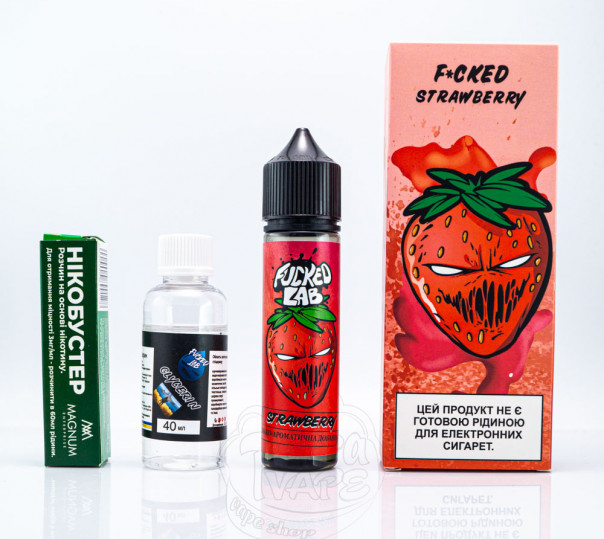 Жидкость Fucked Organic Strawberry 60ml 0mg со вкусом клубники (набор компонентов)