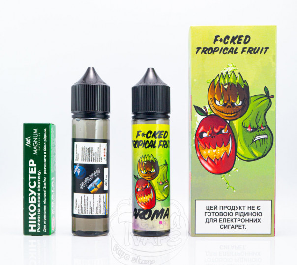 Жидкость Fucked Organic Tropical Fruit 60ml 0mg со вкусом тропических фруктов (набор компонентов)