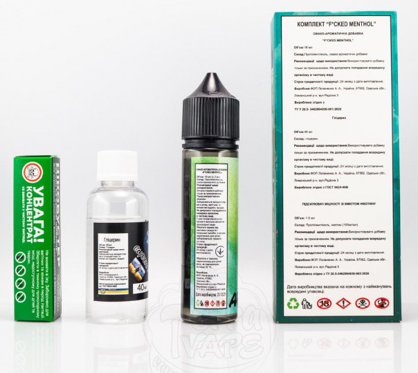 Жидкость Fucked Organic Menthol 60ml 3mg со вкусом ментола (набор компонентов)