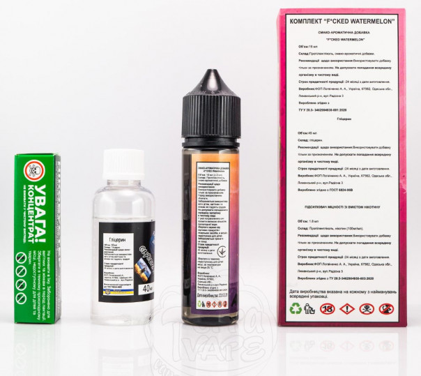 Рідина Fucked Organic Watermelon 60ml 0mg зі смаком кавуна (набір компонентів)