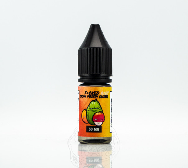 Рідина Fucked Salt Lichi Peach Peach Guava 10ml 25mg на сольовому нікотині зі смаком персика, чилі та гуави