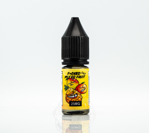 Жидкость Fucked Salt Mixed Fruit 10ml 25mg на солевом никотине со вкусом персика, ананаса и манго