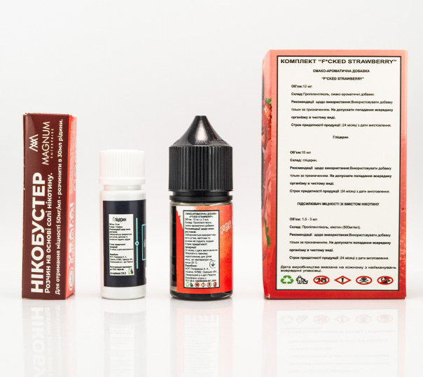 Рідина Fucked Salt Strawberry 30ml 25mg зі смаком полуниці (набір компонентів)