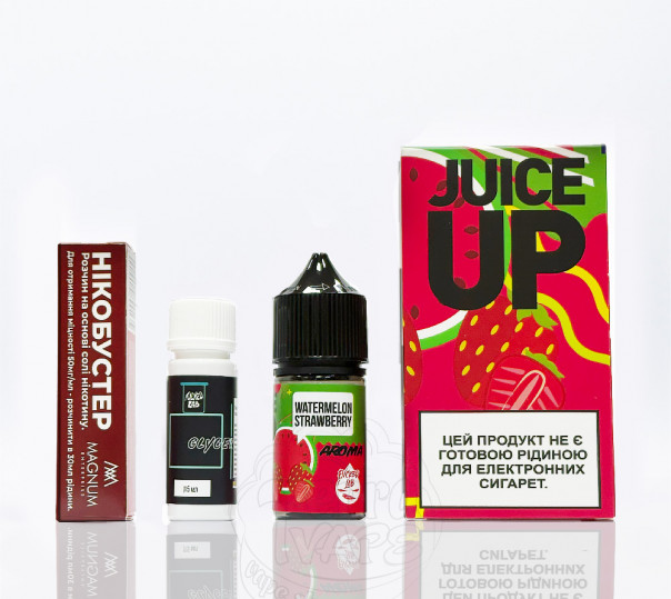 Рідина Juice Up Salt Watermelon Strawberry 30ml 25mg зі смаком кавуна та полуниці (набір компонентів)