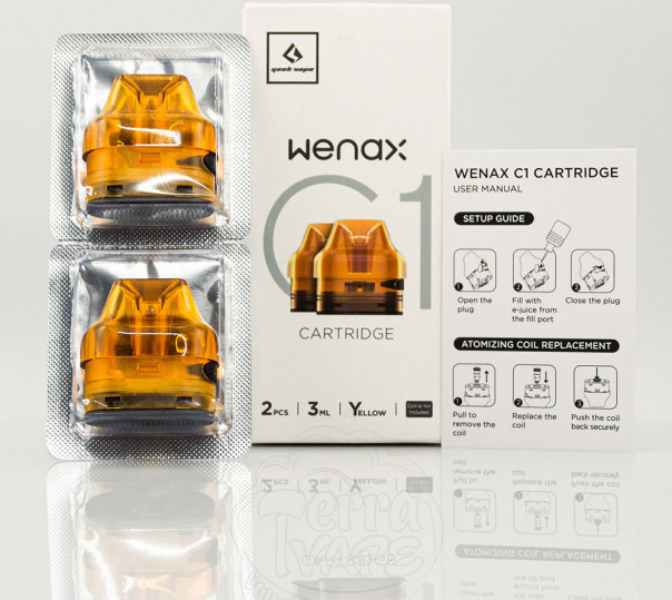 Пустой картридж для многоразовой POD системы GeekVape Wenax C1 Pod System Kit 3ml (Black/Yellow)