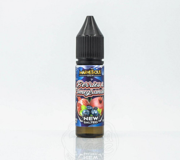 Рідина Marvellous Brew Salt Berries & Pomegranate 15ml 35mg на сольовому нікотині зі смаком ягід і граната