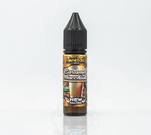 Рідина Marvellous Brew Salt Caramel Macchiato 15ml 50mg на сольовому нікотині зі смаком макіато