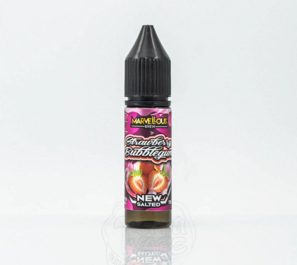 Жидкость Marvellous Brew Salt Strawberry Bubblegum 15ml 35mg на солевом никотине со вкусом жвачки с клубникой