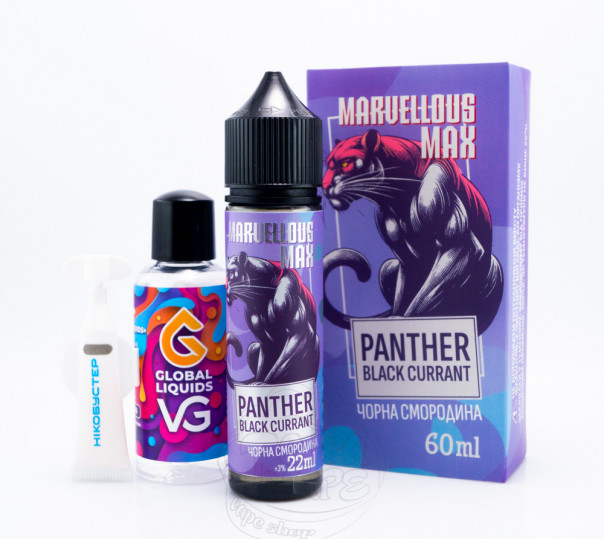 Жидкость Marvellous Max Organic Panther Black Currant 60ml 3mg со вкусом черной смородины (набор компонентов)