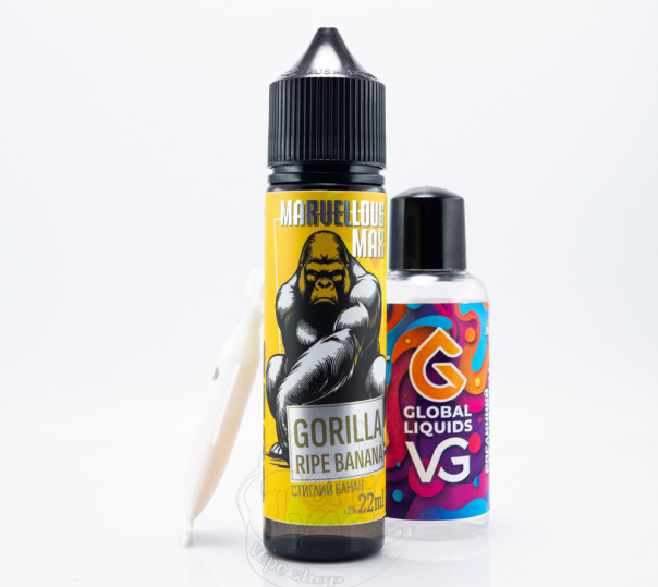 Рідина Marvellous Max Organic Gorilla Ripe Banana 60ml 3mg зі смаком банану (набір компонентів)