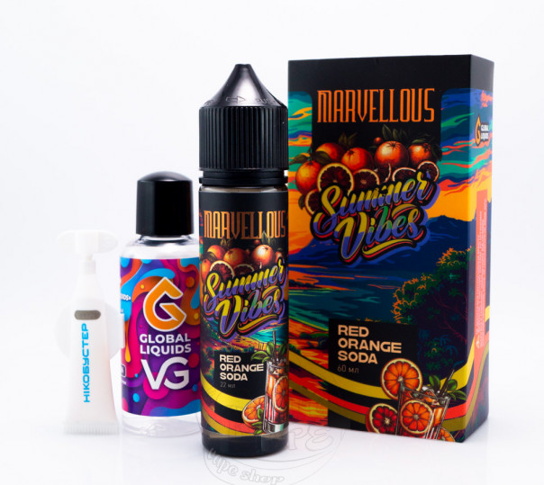 Рідина Marvellous Summer Vibes Organic Red Orange Soda 60ml 3mg зі смаком апельсинової содової (набір компонентів)