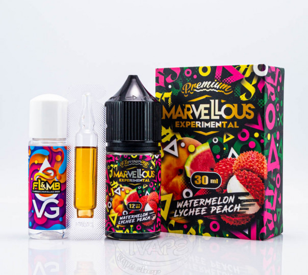 Рідина Marvellous Brew Experimental Salt Watermelon Lychee Peach 30ml 50mg (набір компонентів)