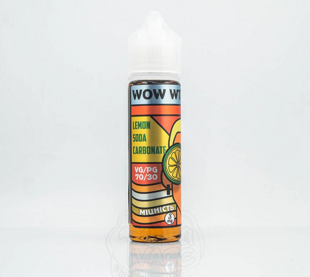 Рідина WOW WTF Lemon Soda Carbonate 60ml 0mg без нікотину зі смаком цитрусової содової