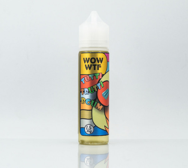 Рідина WOW WTF Tutti Fruitti Bgum 60ml 0mg без нікотину зі смаком фруктової жуйки