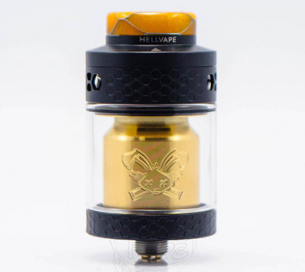 Hellvape Dead Rabbit 4 RTA Tank Atomizer Black Gold Обслуживаемый бак