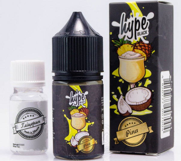 Жидкость Hype Black Salt Pina 30ml 50mg со вкусом коктейля Пина Колада (набор компонентов)