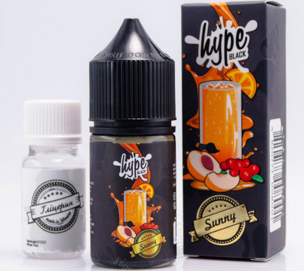 Жидкость Hype Black Salt Sunny 30ml 25mg со вкусом клюквы и персика со льдом (набор компонентов)
