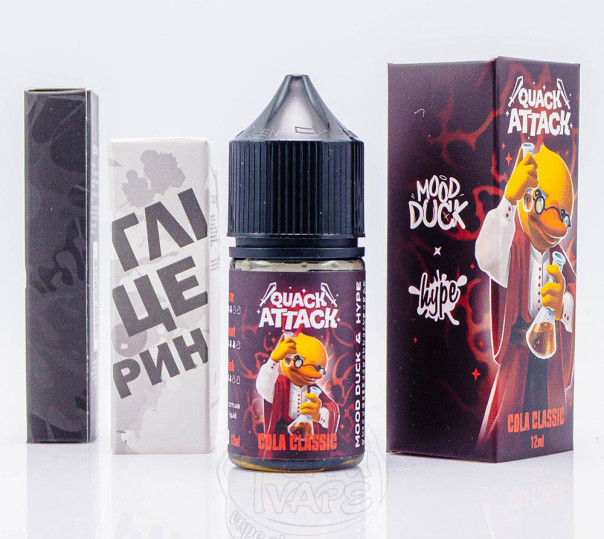 Рідина Hype x MoodDuck Quack Attack Salt Cola Classic 30ml 50mg зі смаком коли (набір компонентів)