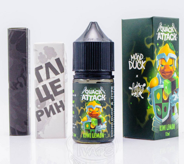 Рідина Hype x MoodDuck Quack Attack Salt Kiwi Lemon 30ml 50mg зі смаком ківі та лимону (набір компонентів)