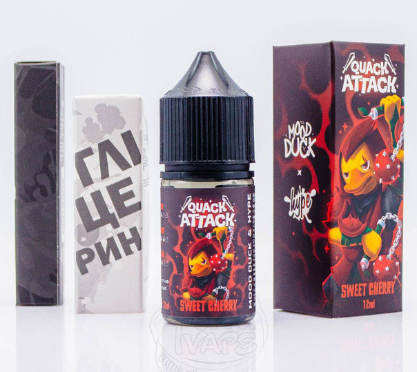 Рідина Hype x MoodDuck Quack Attack Salt Sweet Cherry 30ml 50mg зі смаком черешні (набір компонентів)