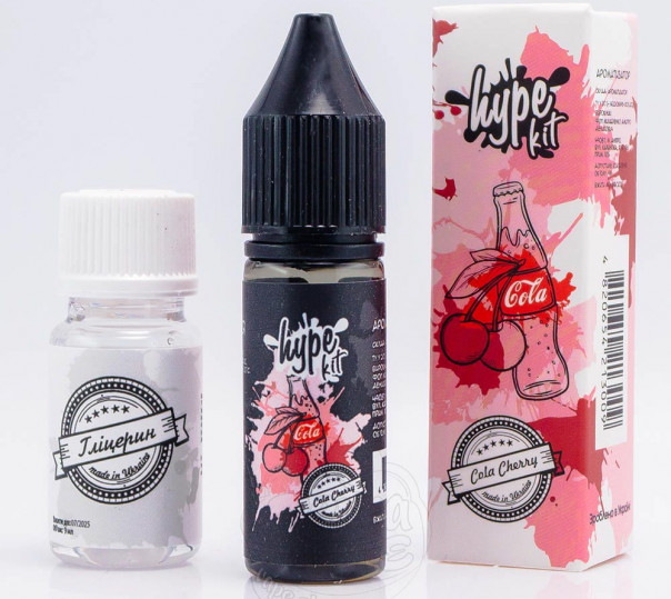Рідина Hype Salt Cola Cherry 15ml 25mg зі смаком коли з вишнею (набір компонентів)