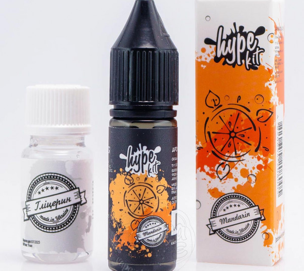 Рідина Hype Salt Mandarin 15ml 25mg зі смаком мандарину (набір компонентів)