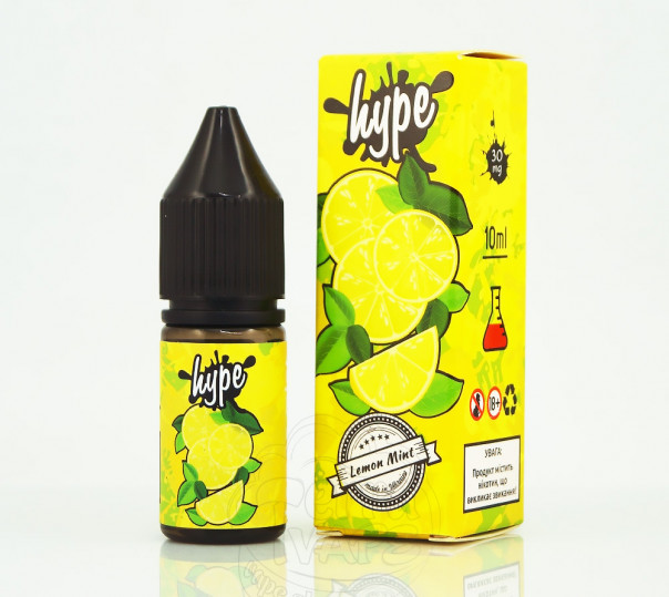 Жидкость Hype Salt New Lemon Mint 10ml 50mg на солевом никотине со вкусом лимона с мятой