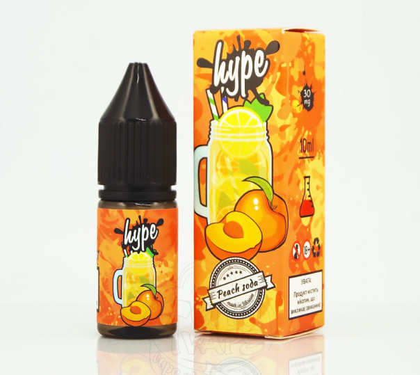 Жидкость Hype Salt New Peach Soda 10ml 50mg на солевом никотине со вкусом персиковой газировки