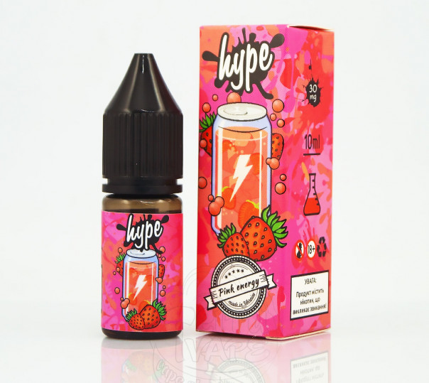 Жидкость Hype Salt New Pink Energy 10ml 30mg на солевом никотине со вкусом клубничного энергетика