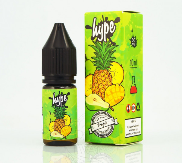 Рідина Hype Salt New Tropic 10ml 15mg на сольовому нікотині зі смаком тропічного коктейлю