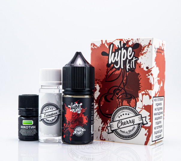 Рідина Hype Salt Cherry 30ml 25mg зі смаком вишні (набір компонентів)