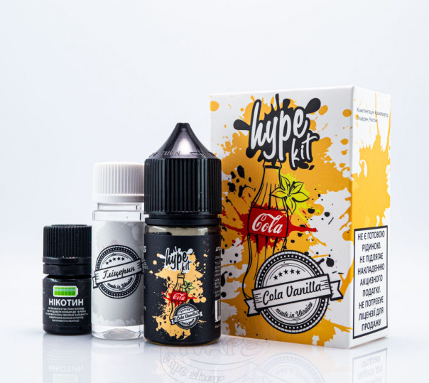 Рідина Hype Salt Cola Vanilla 30ml 25mg зі смаком ванільної коли (набір компонентів)