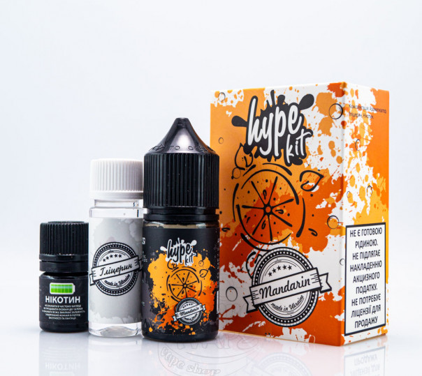 Рідина Hype Salt Mandarin 30ml 50mg зі смаком апельсинової содової (набір компонентів)