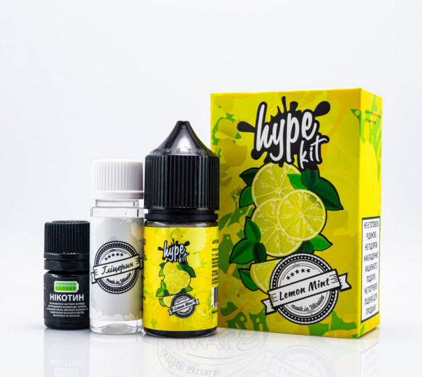 Рідина Hype Salt New Lemon Mint 30ml 30mg зі смаком лимону з м'ятою (набір компонентів)