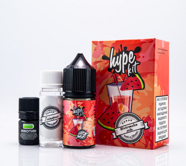 Жидкость Hype Salt New Watermelon Soda 30ml 25mg со вкусом арбузного лимонада (набор компонентов)