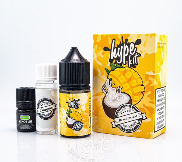 Рідина Hype Salt New Mango Coconut 30ml 50mg зі смаком манго та кокосу (набір компонентів)