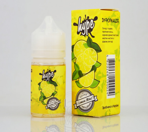 Рідина Hype Salt New Lemon Mint 30ml 15mg на сольовому нікотині зі смаком лимону з м'ятою