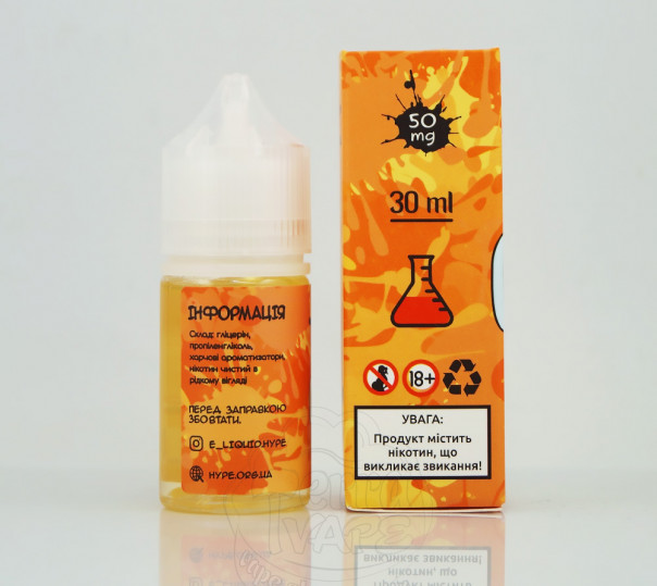 Рідина Hype Salt New Peach Soda 30ml 30mg на сольовому нікотині зі смаком персикового лимонаду