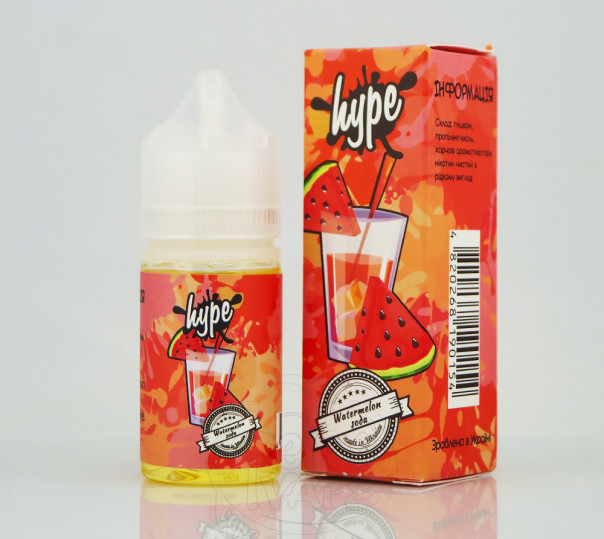 Рідина Hype Salt New Watermelon Soda 30ml 30mg на сольовому нікотині зі смаком кавунового лимонаду