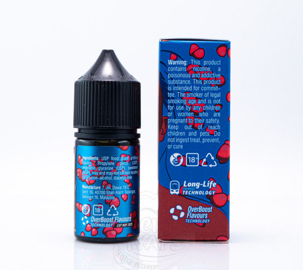 Жидкость In Bottle Salt Raspberry 30ml 30mg на солевом никотине со вкусом малины