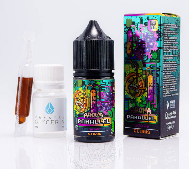 Рідина In Bottle Parallel Salt Grape Citrus 30ml 50mg зі смаком винограду та цитрусів (набір компонентів)