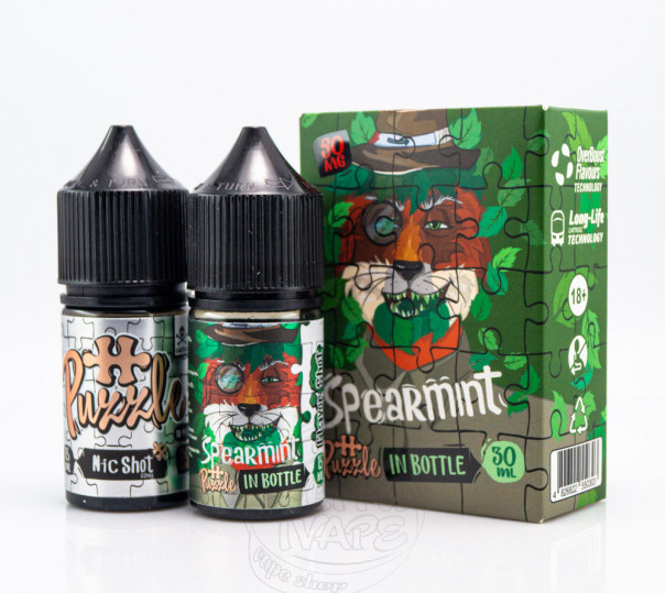 Рідина In Bottle Puzzle Salt Spearmint 30ml 50mg зі смаком м'ятної жуйки (набір компонентів)