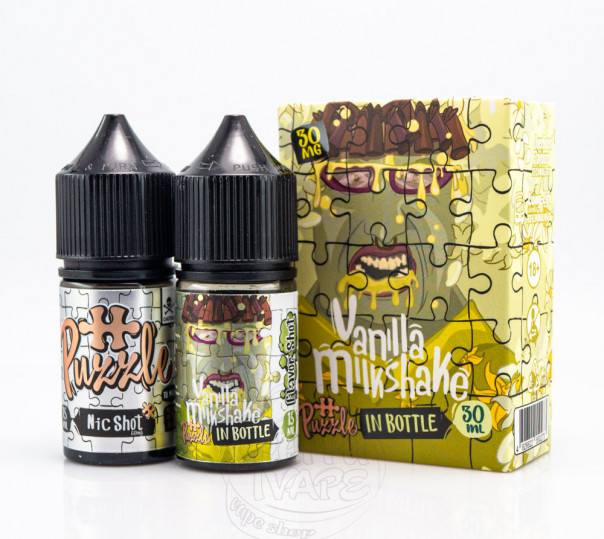 Рідина In Bottle Puzzle Salt Vanilla Milkshake 30ml 50mg зі смаком ванільного мілкшейка (набір компонентів)