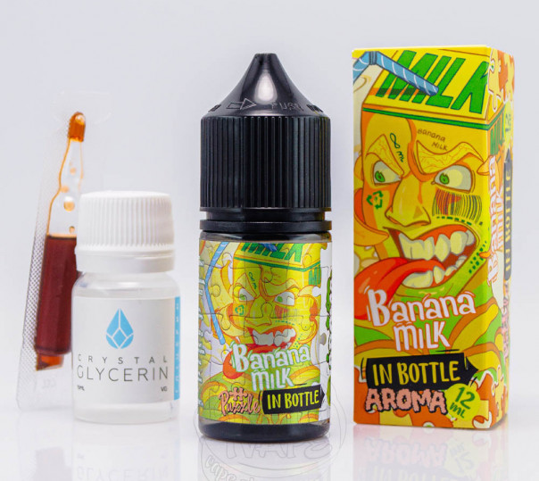 Рідина In Bottle Puzzle Salt Banana Milk 30ml 50mg зі смаком бананового мілкшейка (набір компонентів)