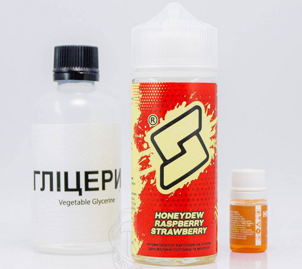 Рідина Bard Organic Honewdew Raspberry Strawberry 120ml 6mg зі смаком дині, малини та полуниці (набір компонентів)