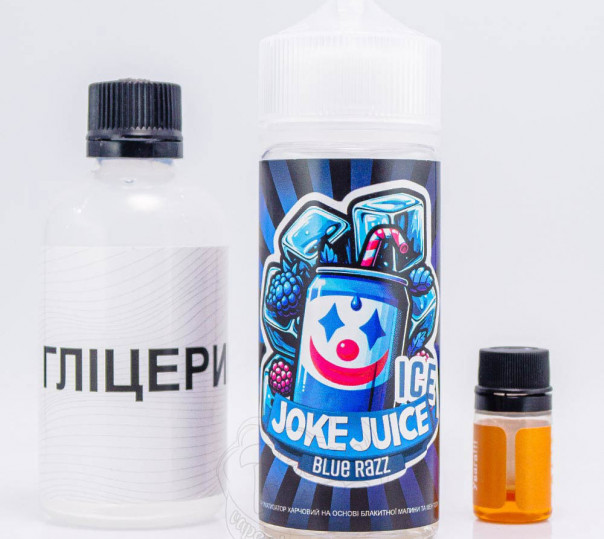 Рідина Joke ICE Organic Blue Razz ICE 120ml 0mg зі смаком синьої малини з холодком (набір компонентів)