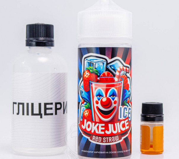 Рідина Joke ICE Organic Red Straw ICE 120ml 3mg зі смаком полуниці з холодком (набір компонентів)