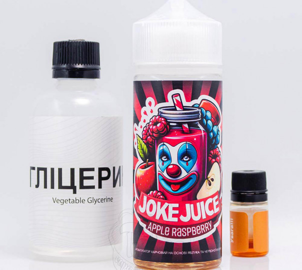 Рідина Joke Organic Apple Raspberry 120ml 0mg зі смаком яблука та малини (набір компонентів)