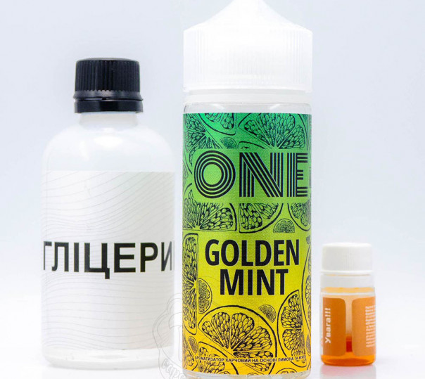 Жидкость One Organic Golden Mint 120ml 0mg со вкусом лимона и мяты (набор компонентов)
